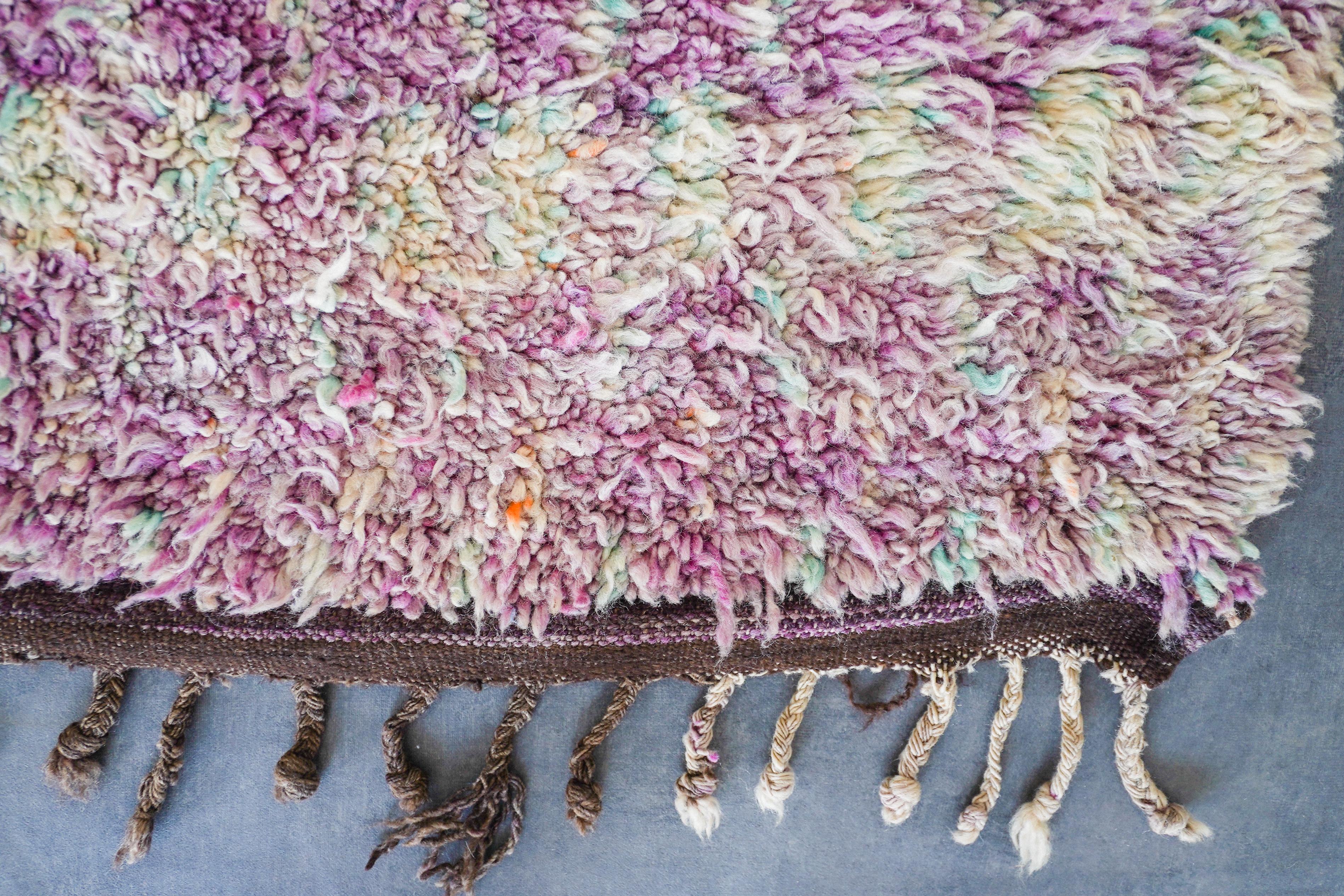 Art déco Tapis berbère marocain vintage des années 70  100% laine  6x11 Ft 185x330 cm en vente
