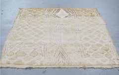 Vintage Moroccan Berber Hand Knotted Rug with Gold Background