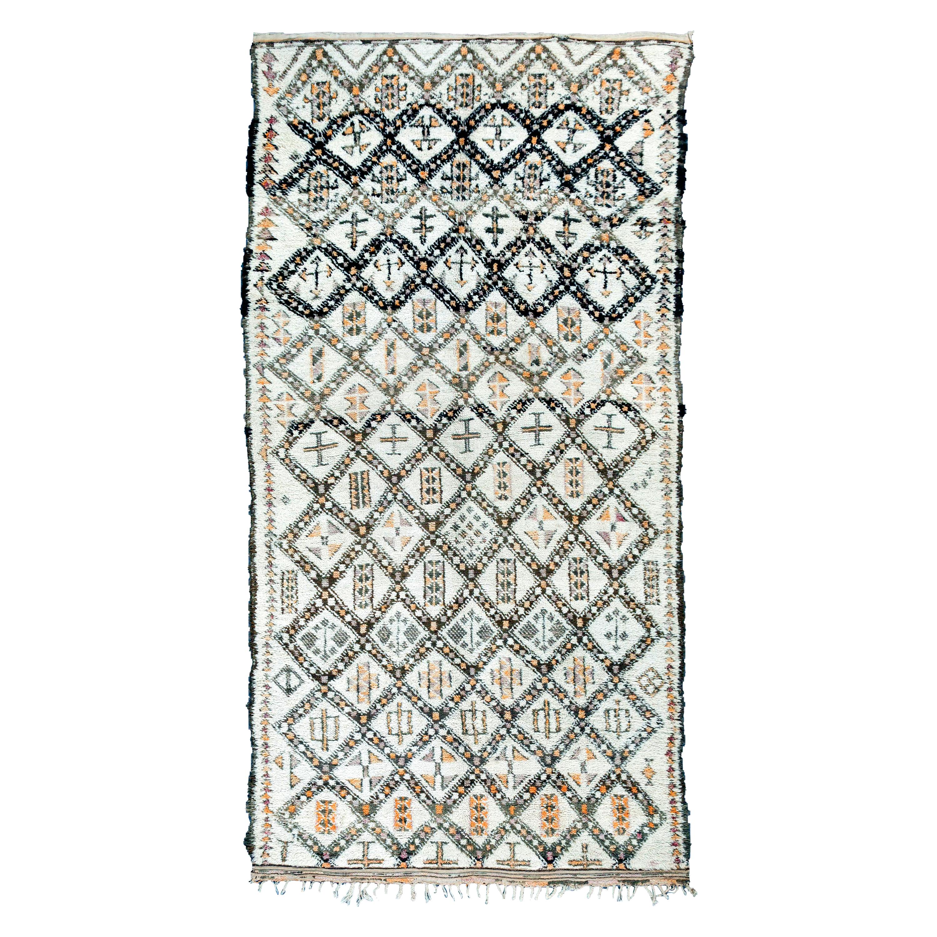 Vintage Moroccan Berber Rug with Henna Accents