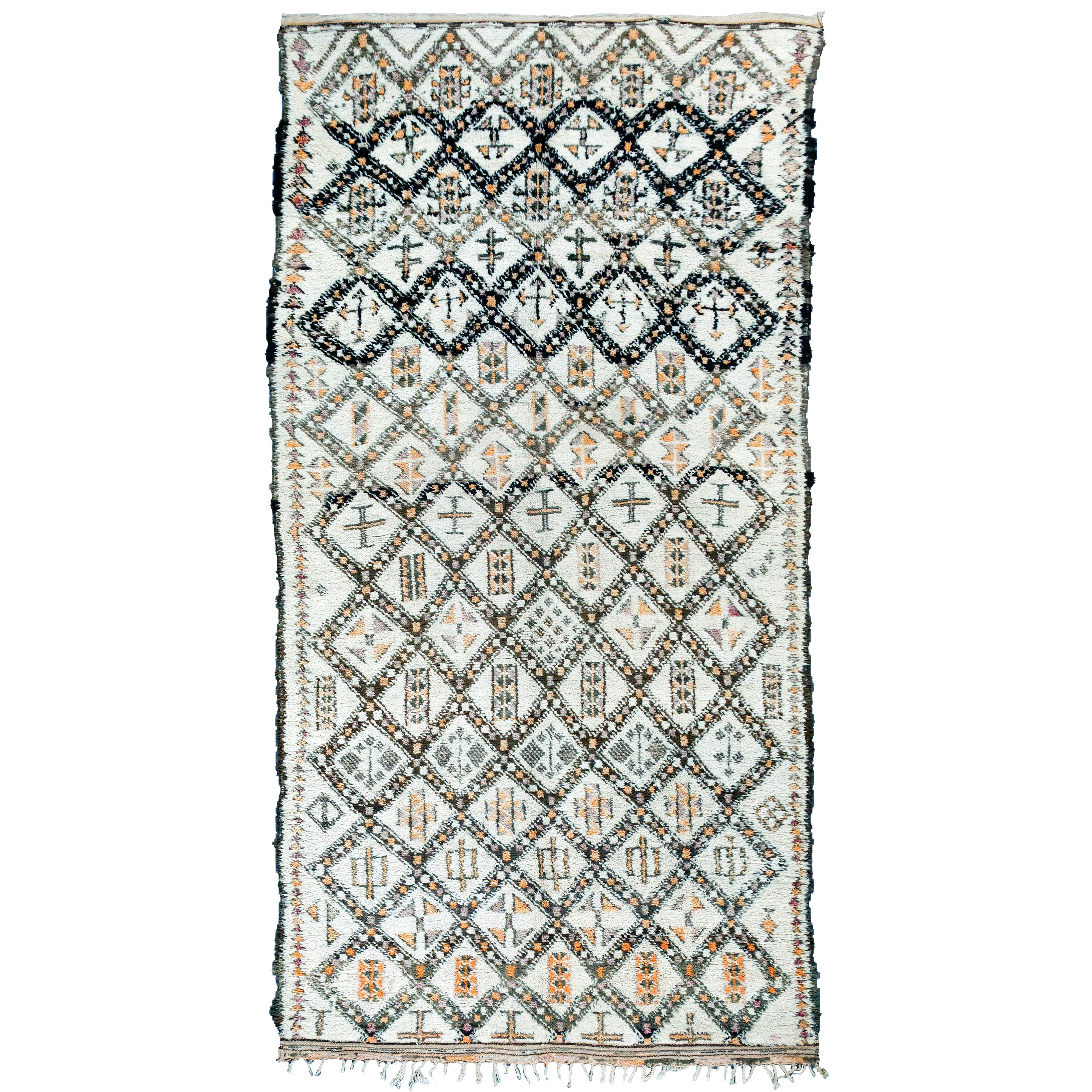 Vintage Moroccan Berber Rug with Henna Accents For Sale
