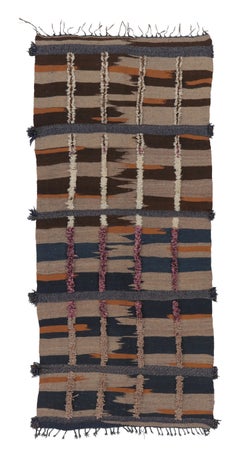Vintage Marokkanische Berber Läufer in Multicolor Geometrische Streifen - Rug & Kilim