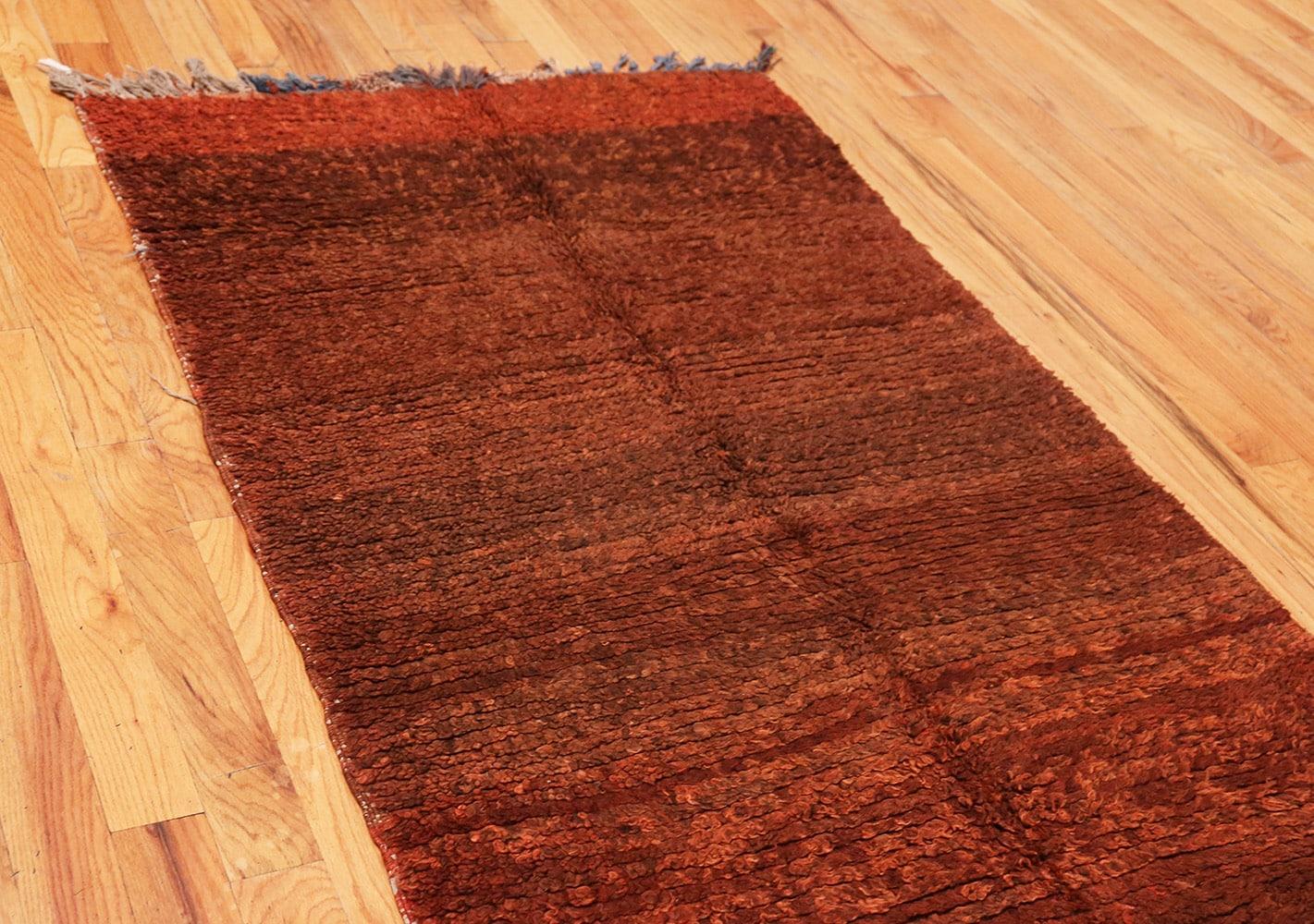 Hand-Knotted Vintage Moroccan Berber Runner Rug. Size: 3 ft 9 in x 14 ft 6 in For Sale