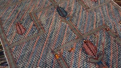 Vintage Moroccan Berber Tazenakht Handwoven Tribal Rug with Tassels – 4′5″ × 5′1