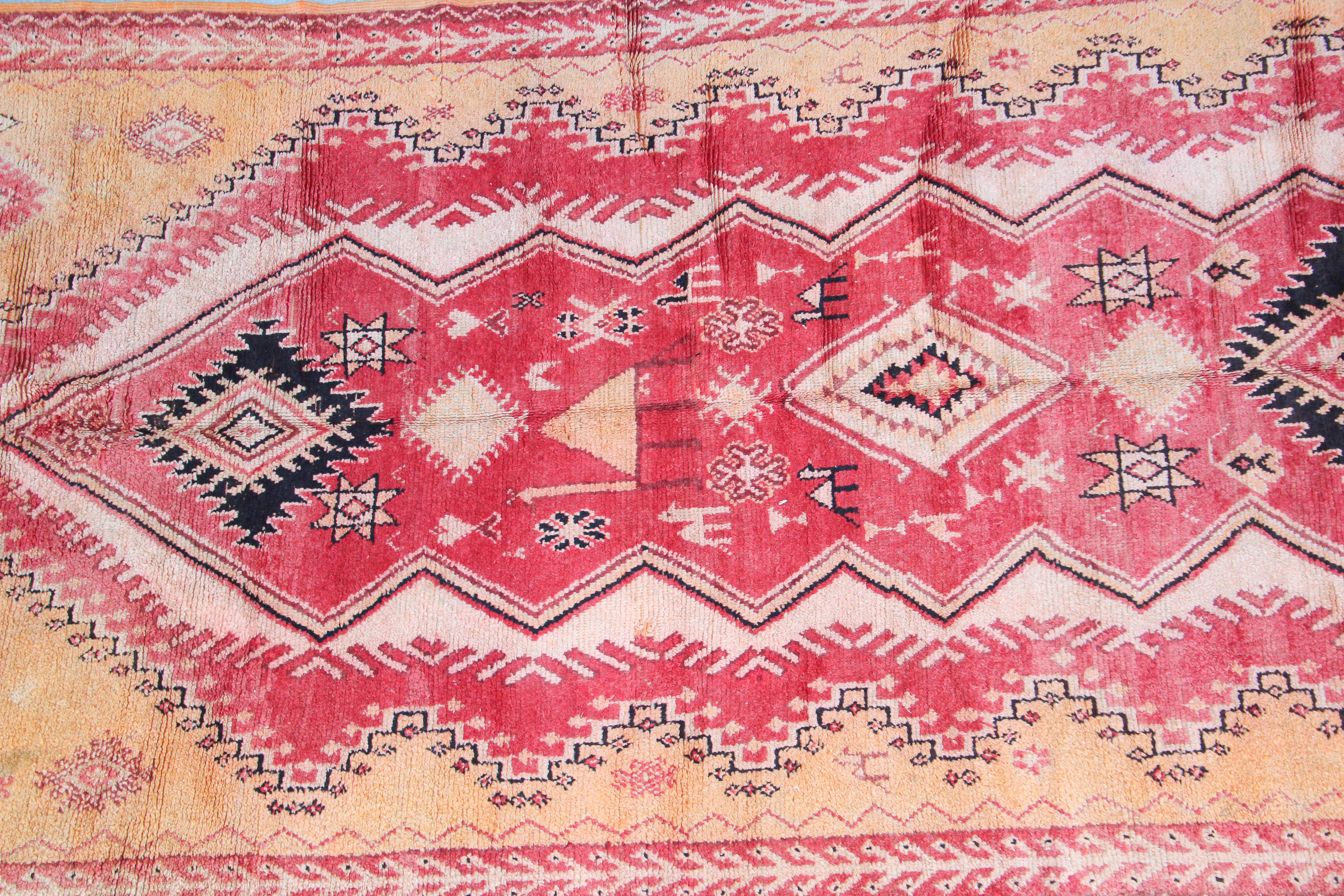 20th Century Vintage 1960s Moroccan Berber Rug For Sale