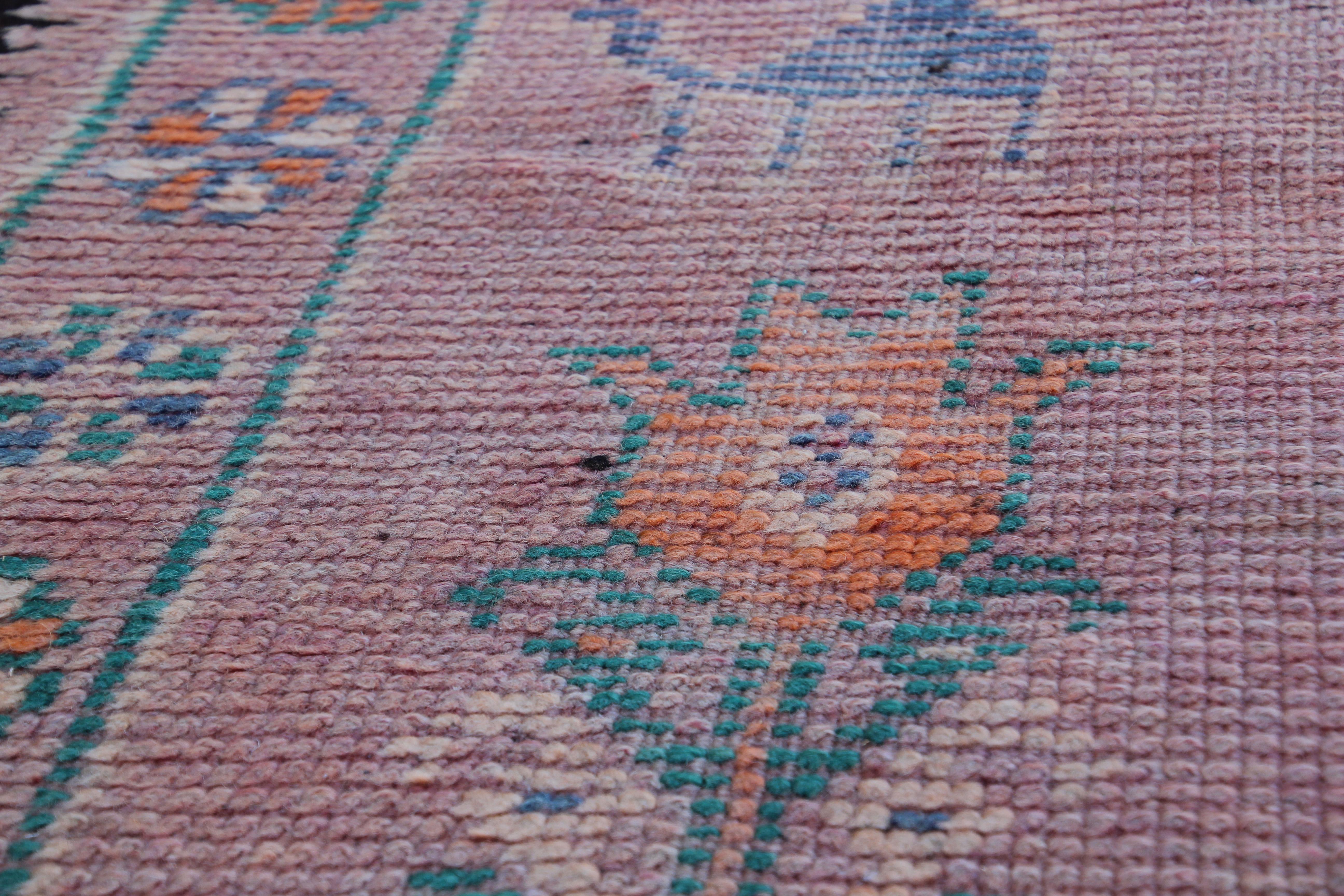 Wool 1960s Vintage Moroccan Berber Rug