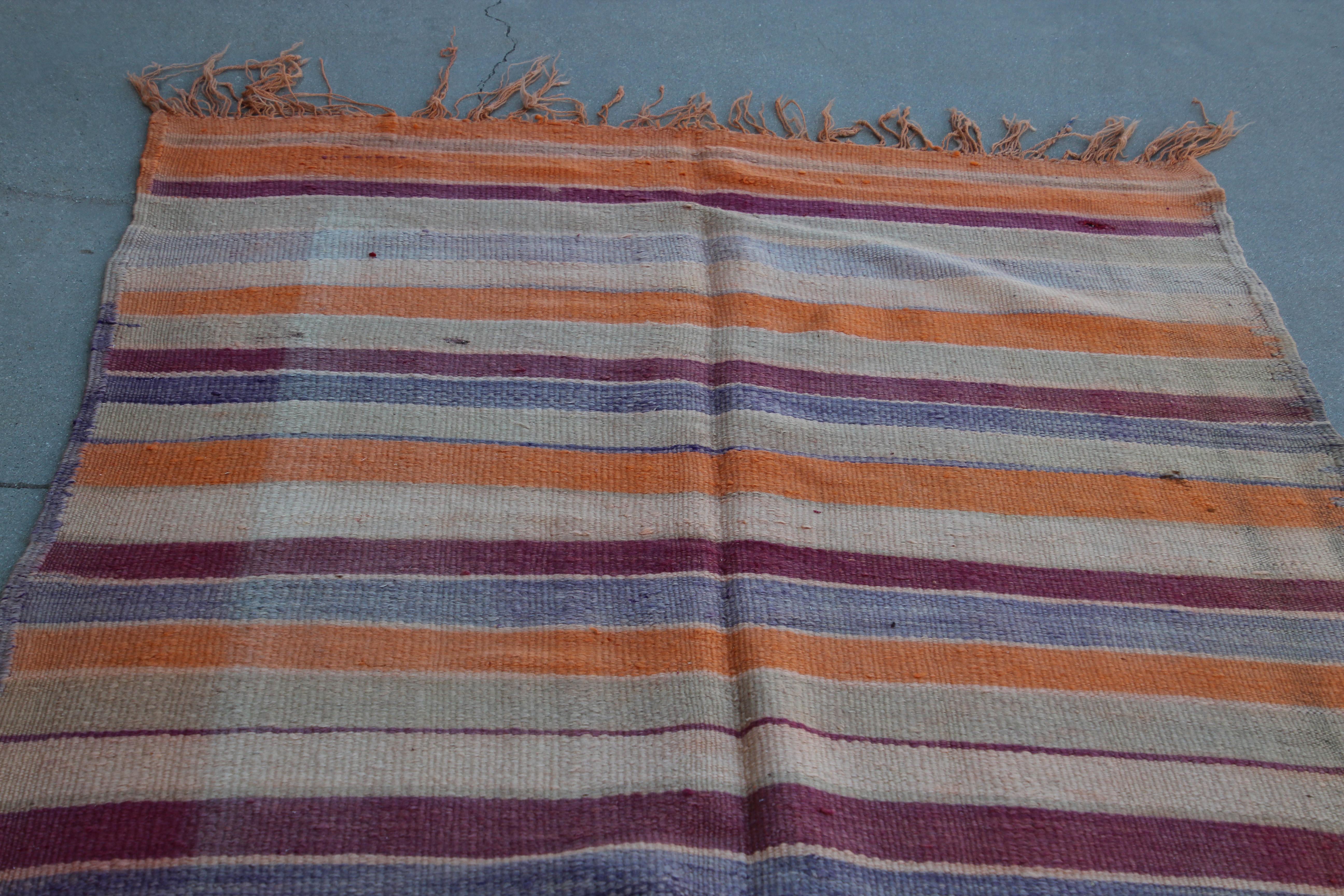 Wool 1960s Moroccan Berber Vintage Tribal Rug