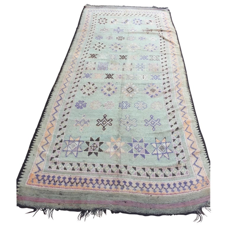 Vintage Moroccan Faded Tribal Rug, circa 1960 For Sale at 1stDibs