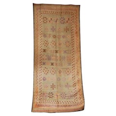 Vintage Moroccan Berber Tribal Rug, Hand-Woven Wool, Earth Tones, 1960