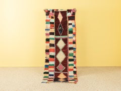 Vintage Moroccan Boucherouite Berber Rug High Atlas Mountains Multicolored