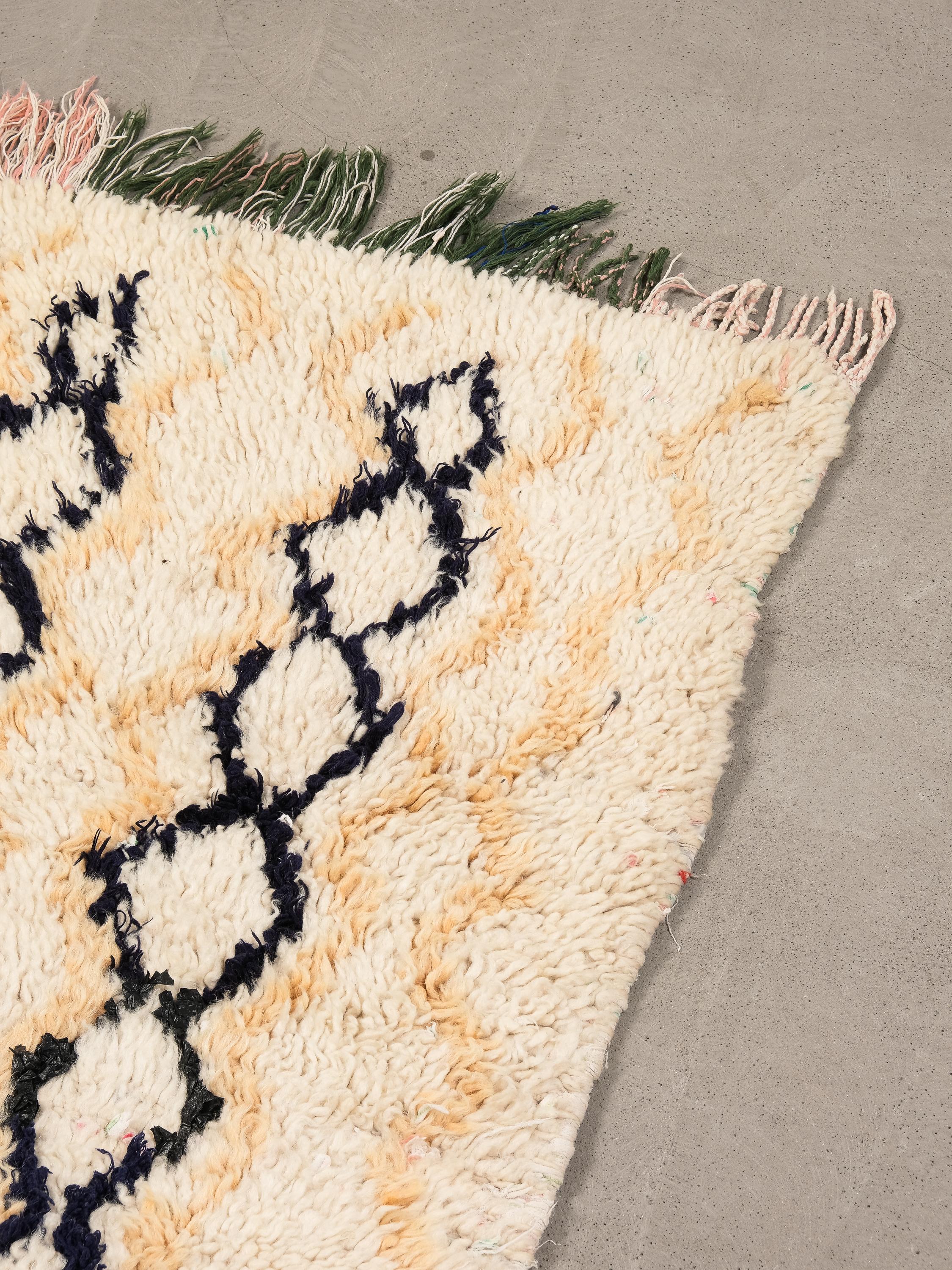 Alfombra marroquí vintage Boucherouite con motivo de diamantes Marroquí
