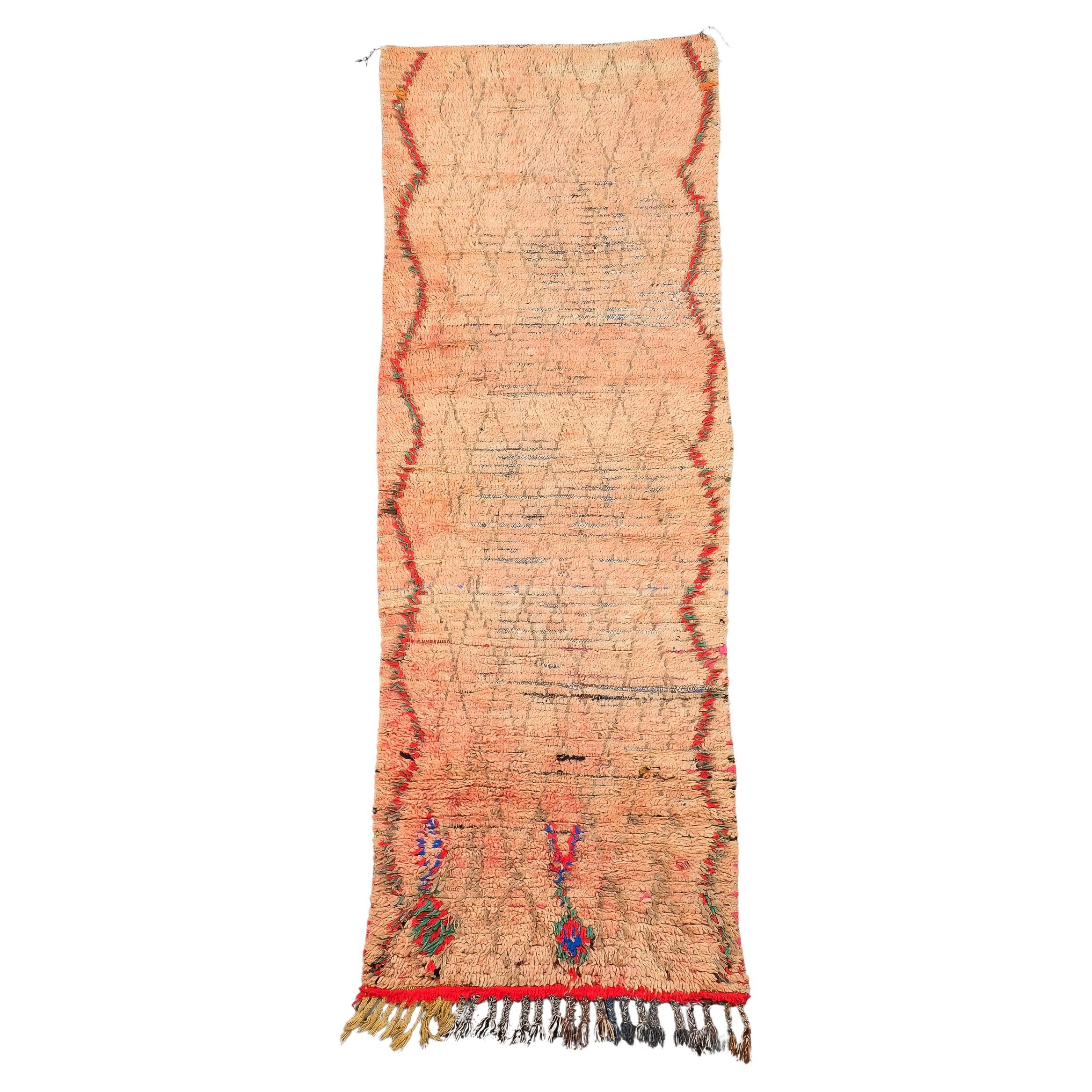 Vintage Moroccan Boucherouite Rug with Diamond Motif