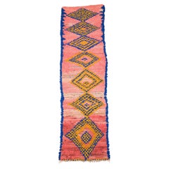 Tapis marocain vintage Boucherouite avec motif de diamants
