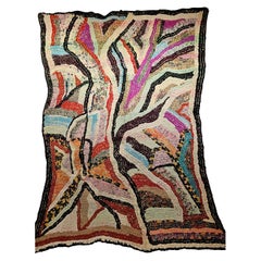 Tapis de boucherie marocain d'époque au design abstrait Ultra Moderne