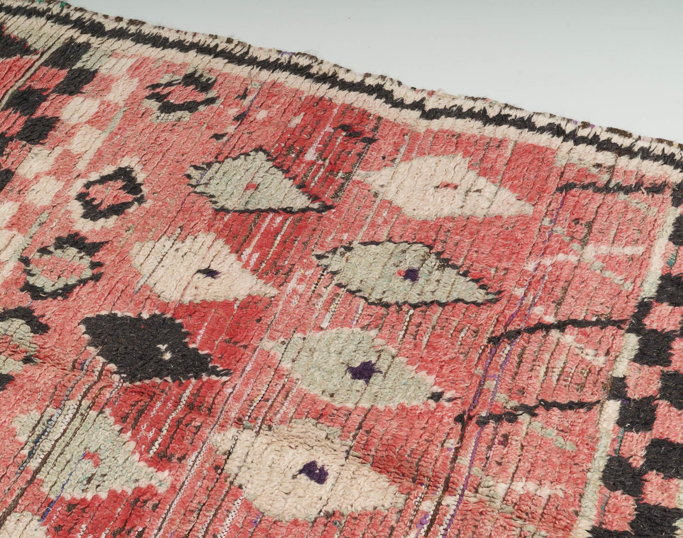 Wool Vintage Moroccan Boujaad Berber Rug For Sale
