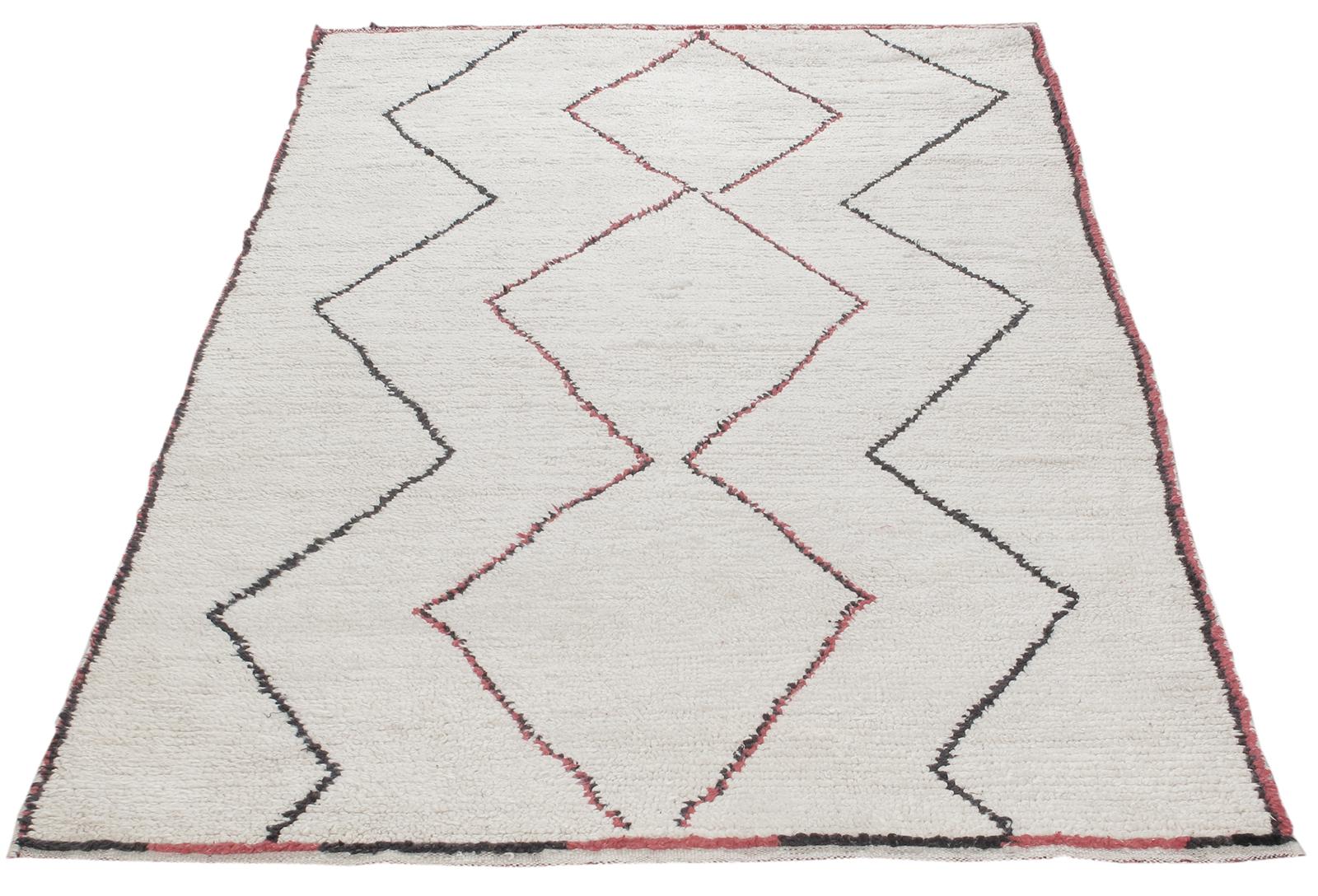 Hand-Knotted Vintage Moroccan Boujad Berber Tribal Rug For Sale