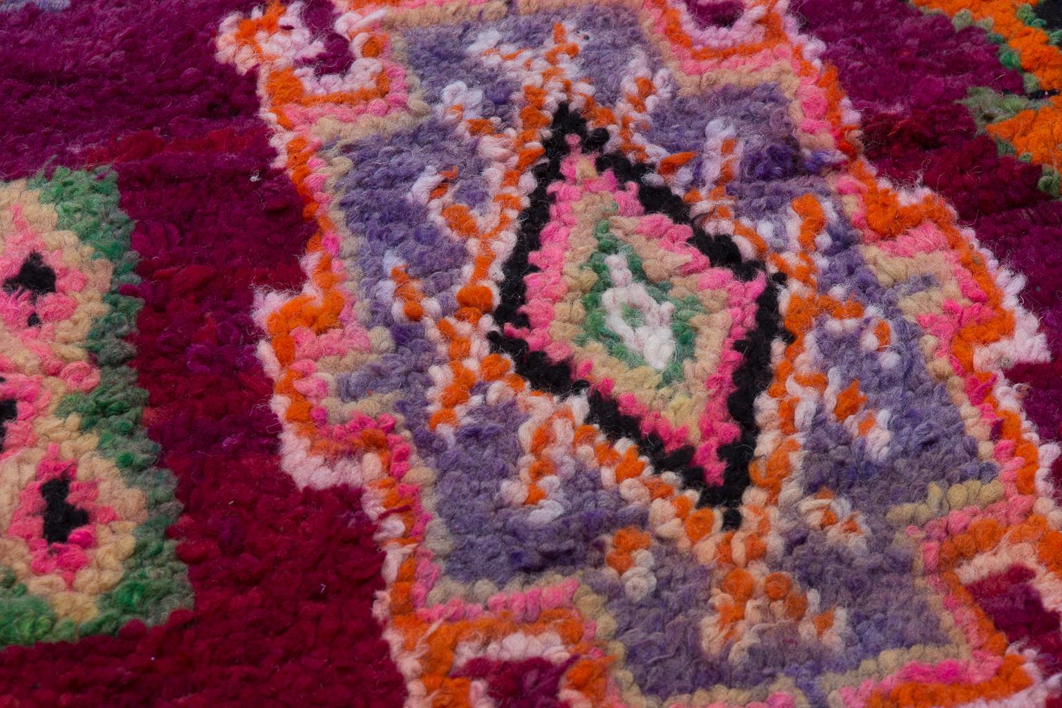 Vintage Moroccan Boujad Rug - Magenta, Purple, Pink For Sale 1