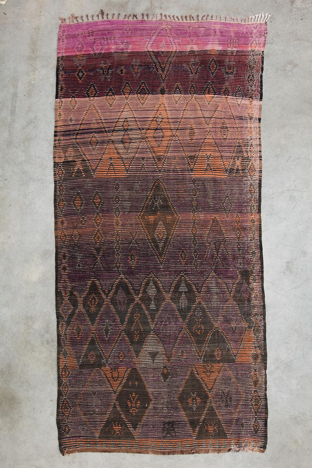 Vintage Moroccan Boujad Rug - Purple, Brown, Orange For Sale 2