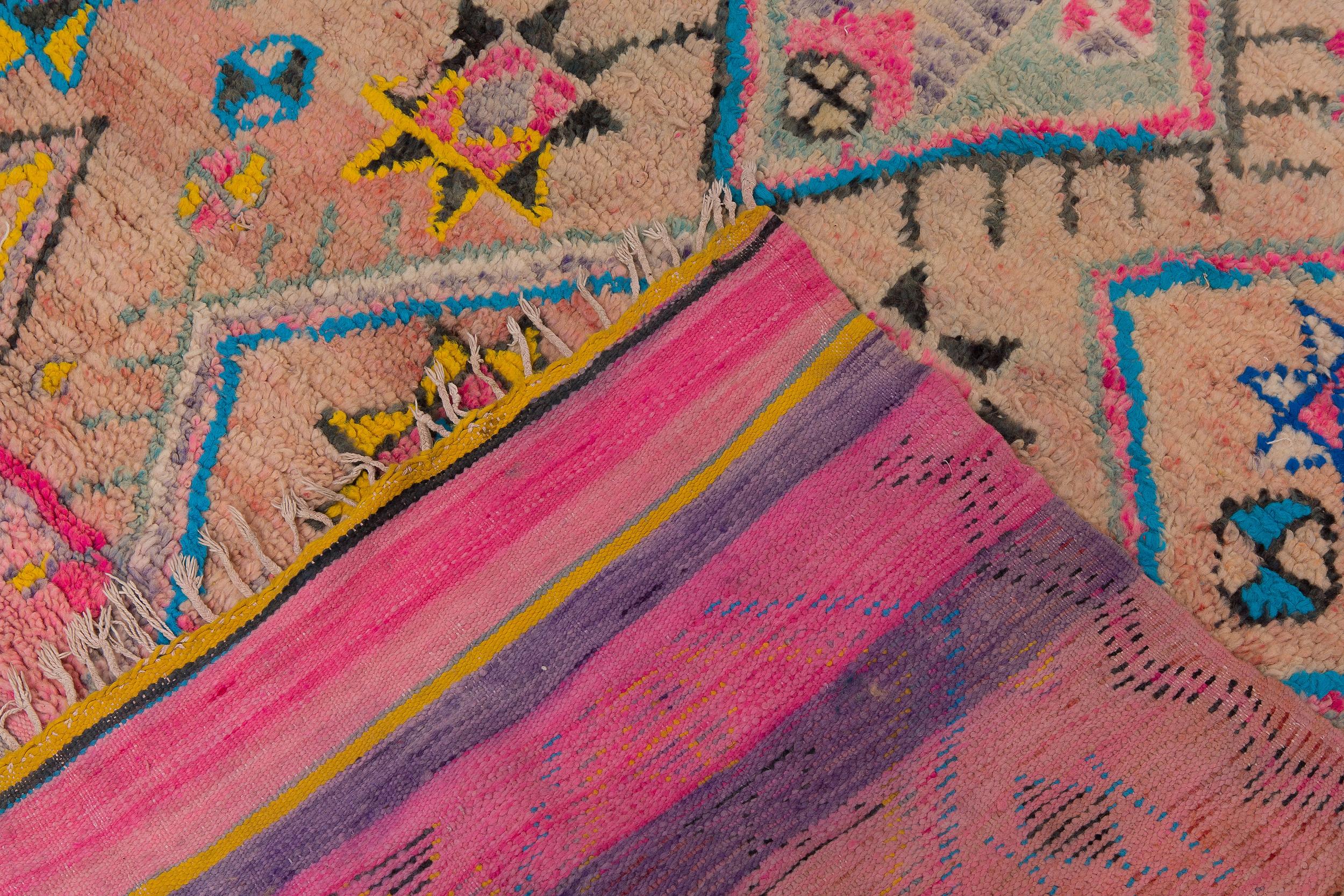 Vintage Moroccan Boujad Rug - Blush, Pink For Sale 2