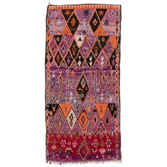 Vintage Moroccan Boujad Rug - Purple, Brown, Orange
