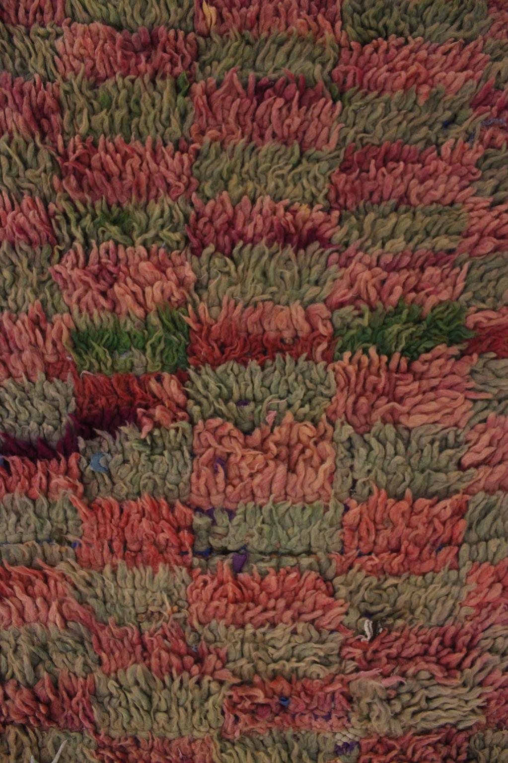 Marokkanischer Boujad-Teppich im Vintage-Stil - Rosa/Grün - 5.2x8.5feet / 160x260cm 3