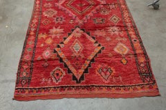 Vintage Moroccan Boujad Rug, Pink, Red