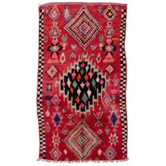 Vintage Moroccan Boujad Rug - Pink, Red