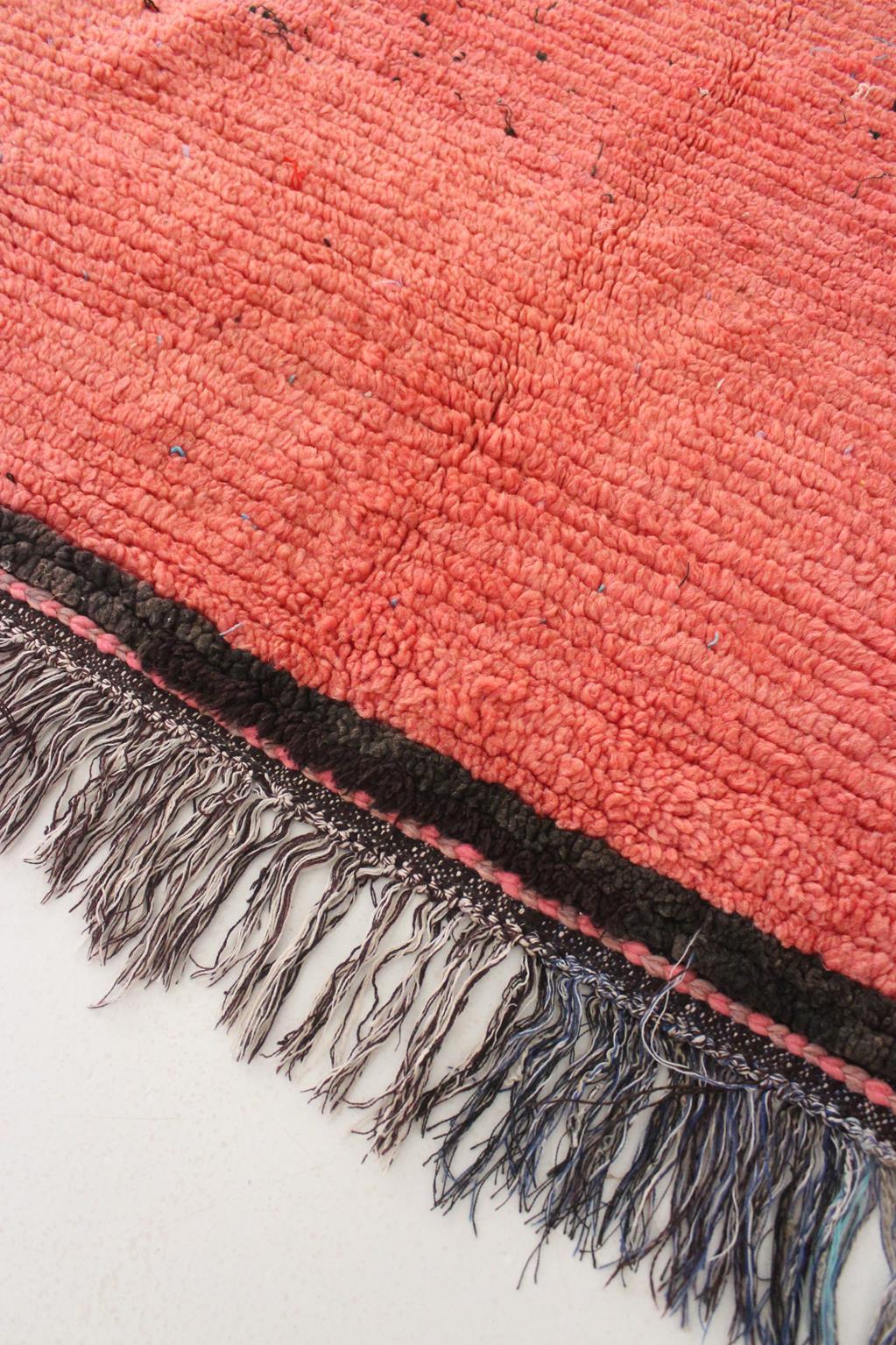 20th Century Vintage Moroccan Boujad runner rug - Rich pink - 3.4x8.4feet / 105x257cm For Sale