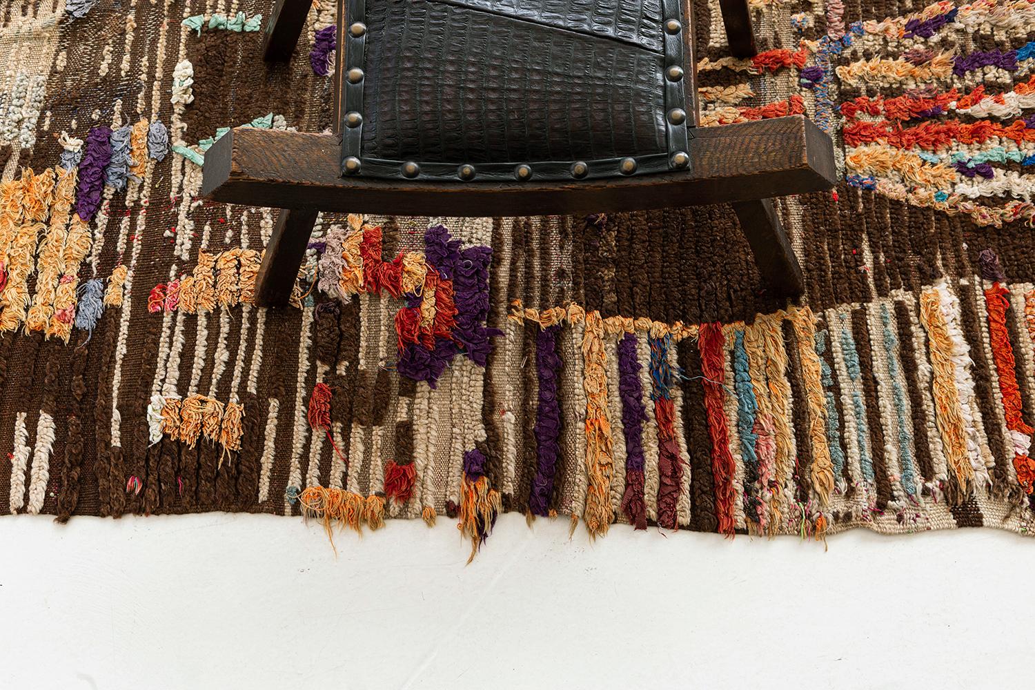 Wool Vintage Moroccan Boujad Tribe Berber Rug For Sale