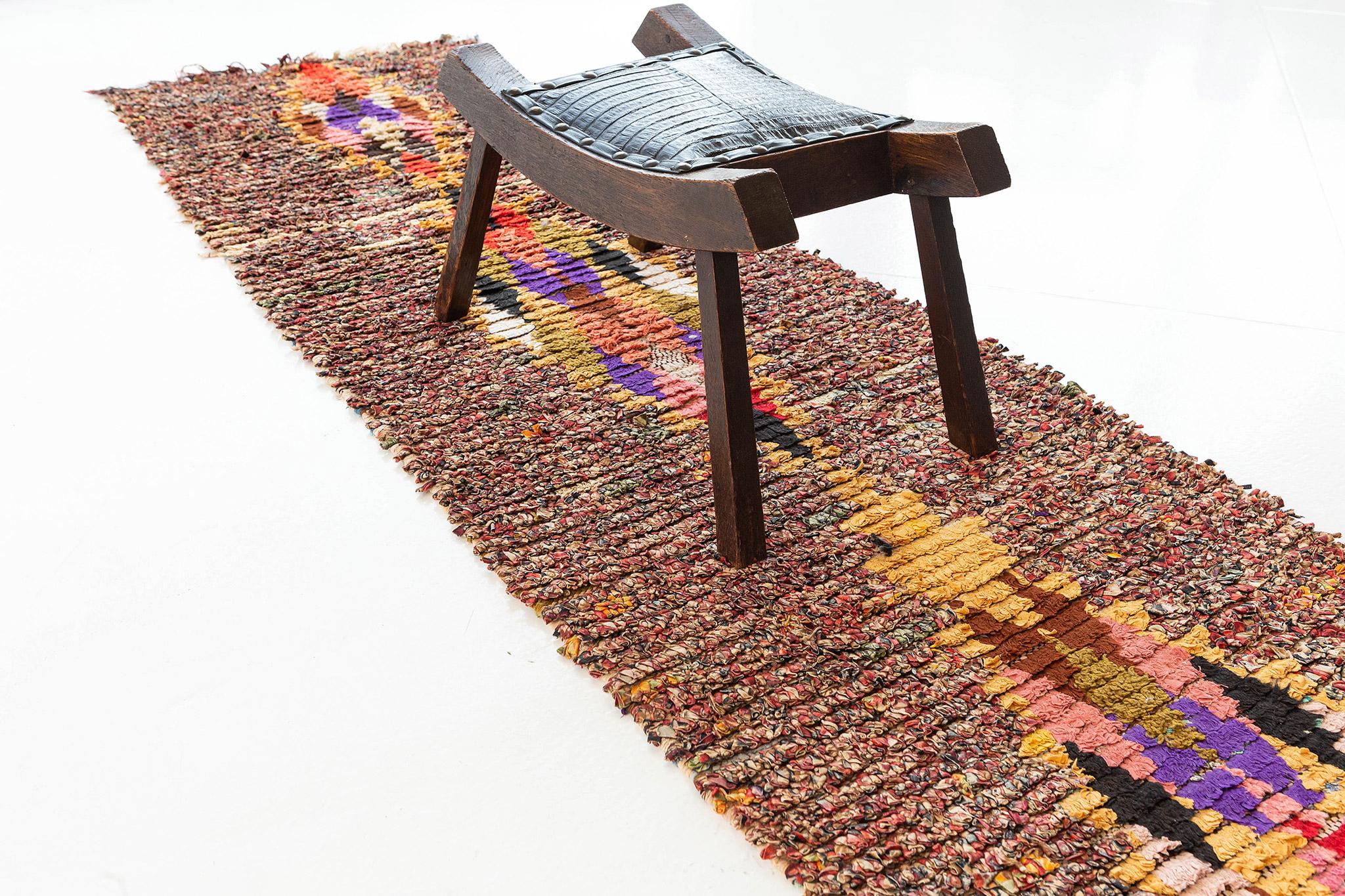 20ième siècle Tapis de couloir berbère marocain vintage de la tribu Boujad en vente