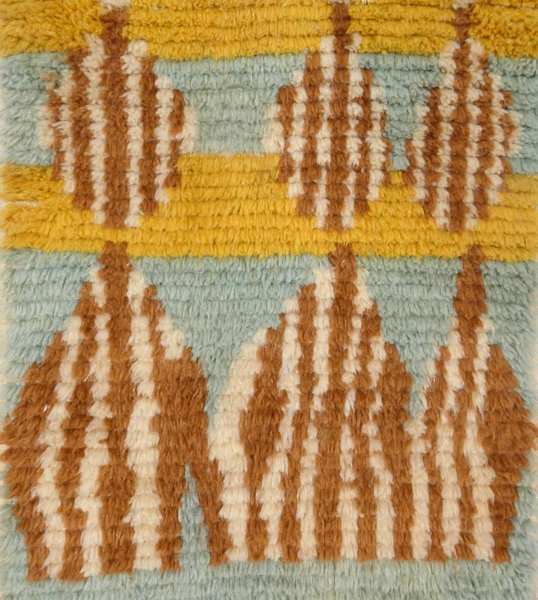 Hand-Knotted Vintage Moroccan Boujad Wool Runner 2'3 x 10'5 For Sale