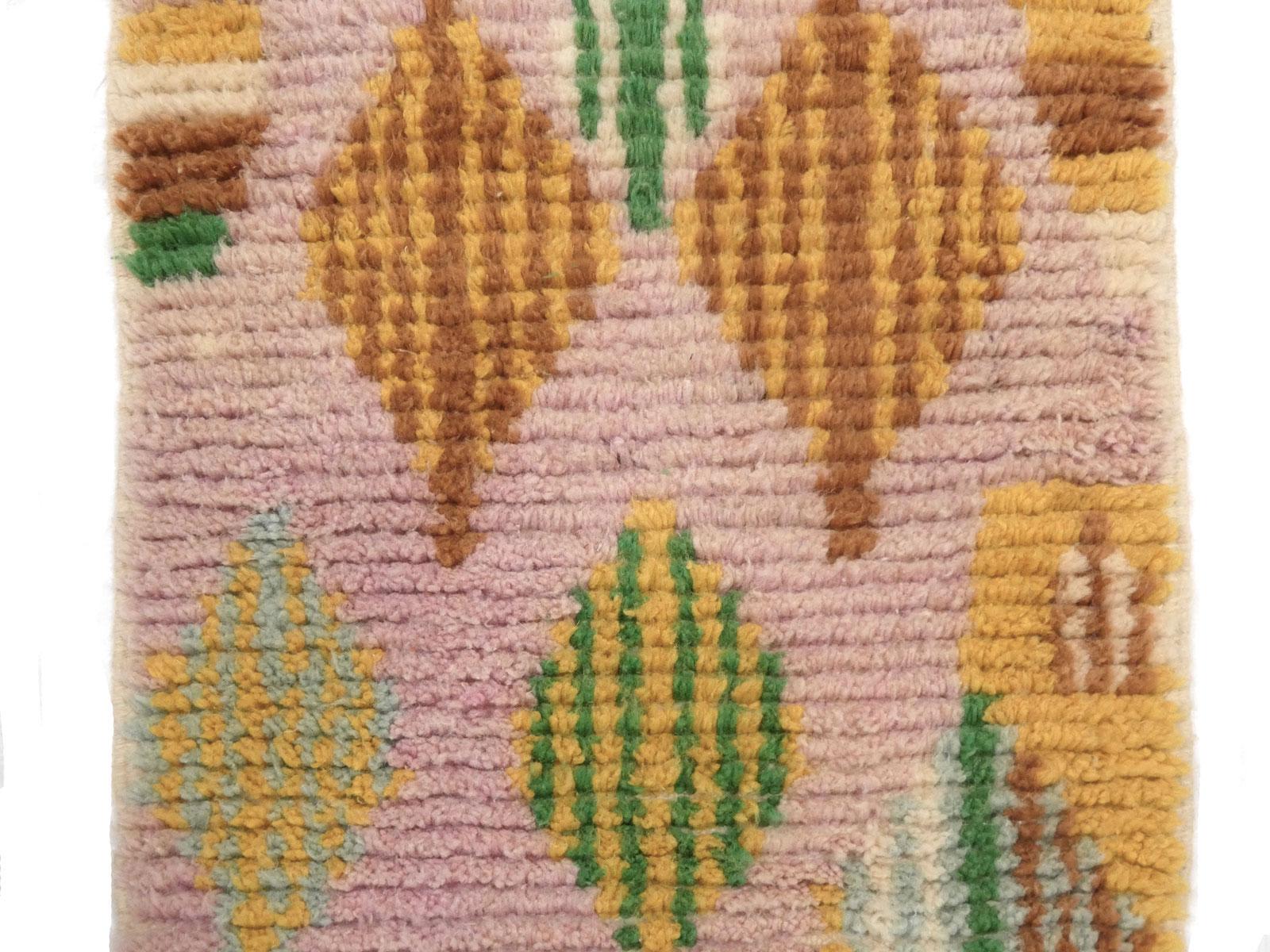 Vintage Moroccan Boujad Wool Runner 2'3 x 10'5 In Good Condition For Sale In Los Angeles, CA