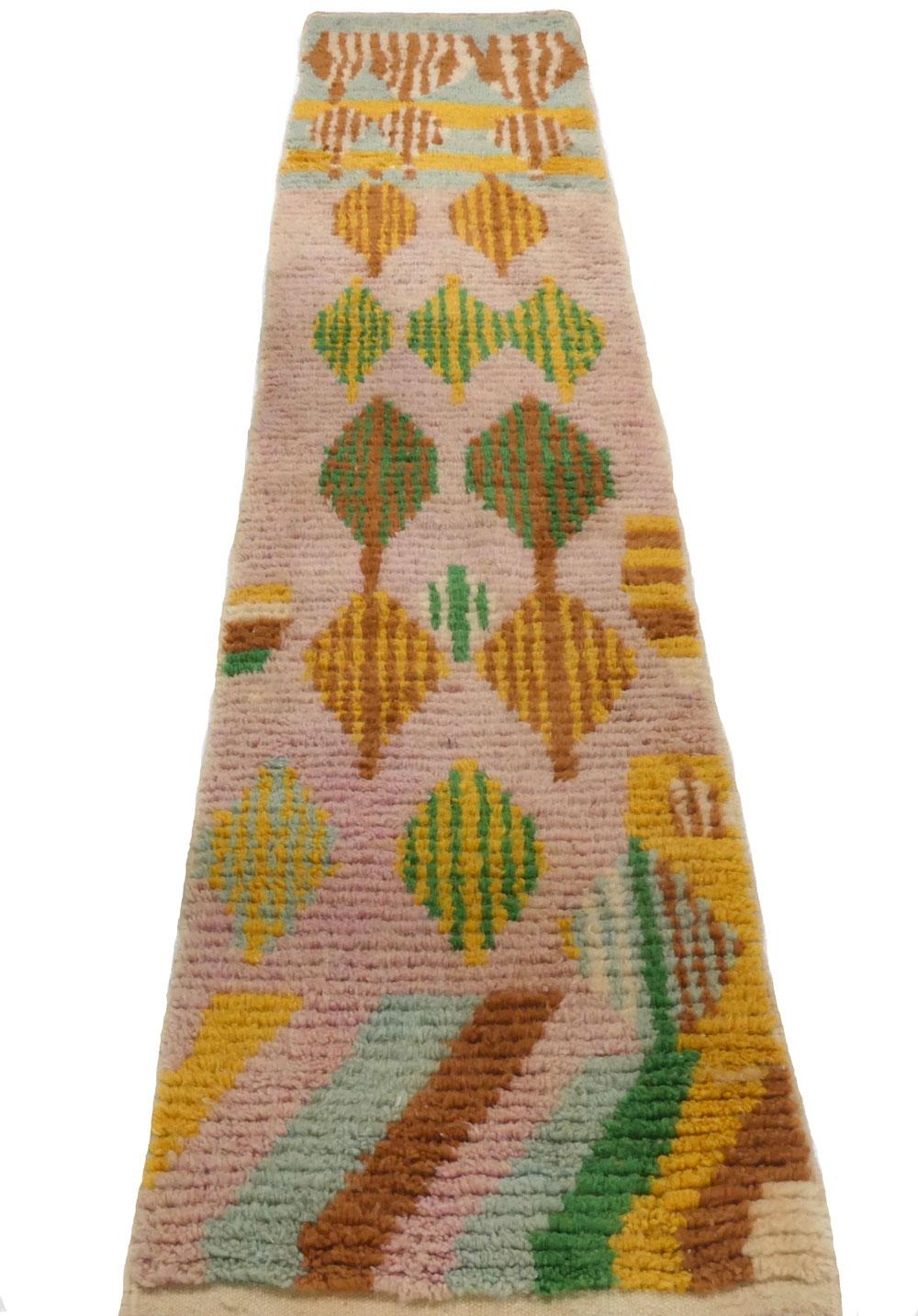 Vintage Moroccan Boujad Wool Runner 2'3 x 10'5 For Sale 2