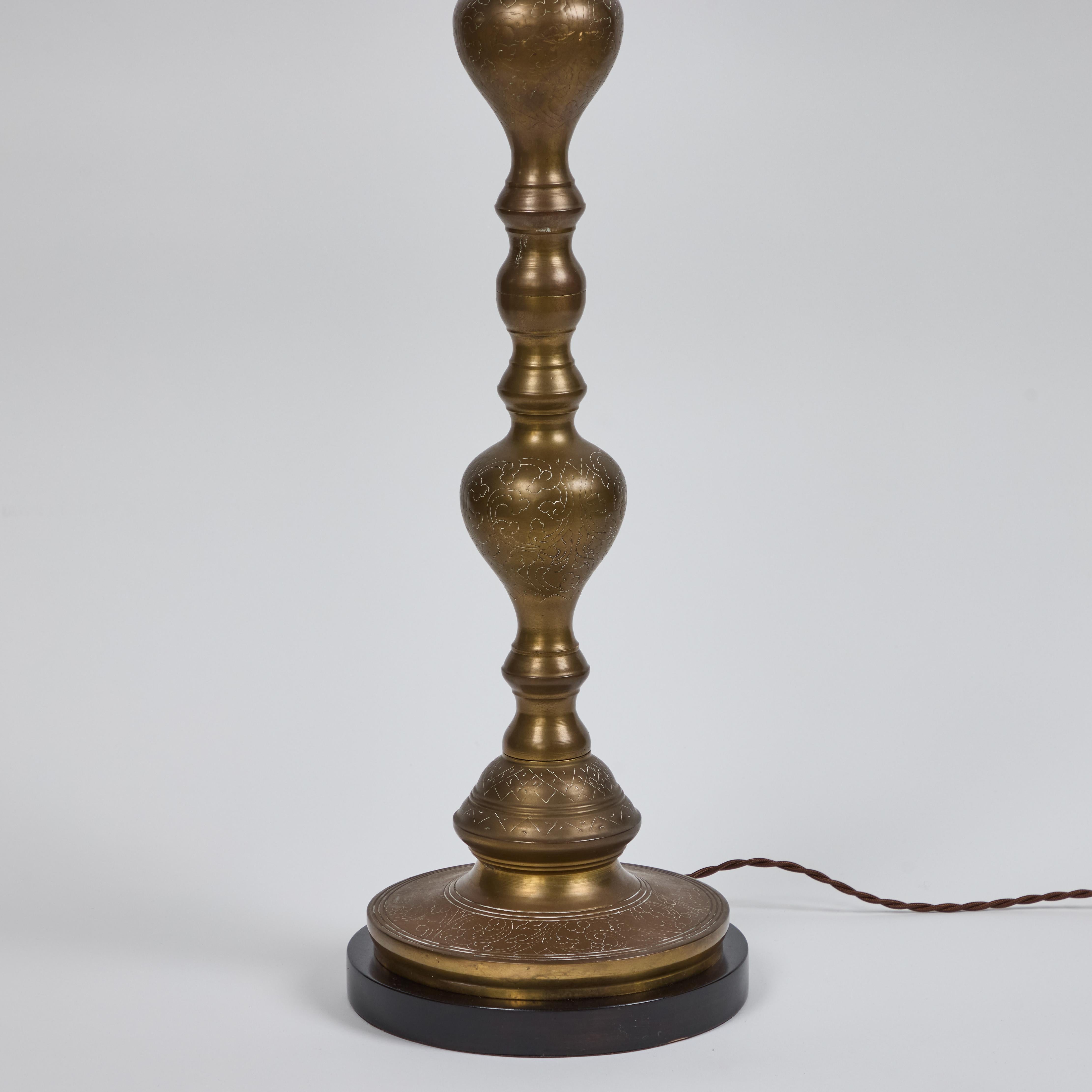 Vintage Moroccan Brass Floor Lamp In Good Condition In Pasadena, CA