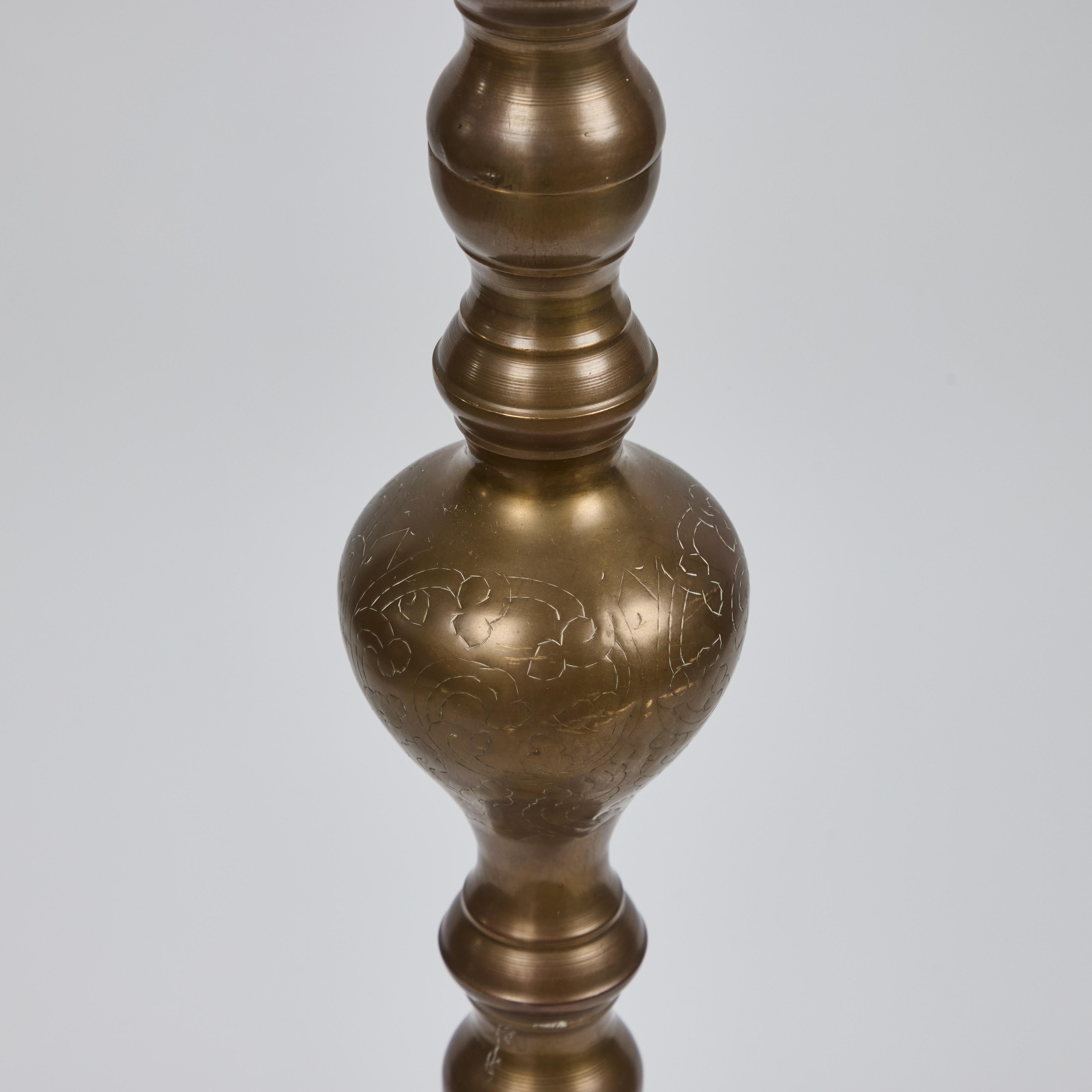 20th Century Vintage Moroccan Brass Floor Lamp