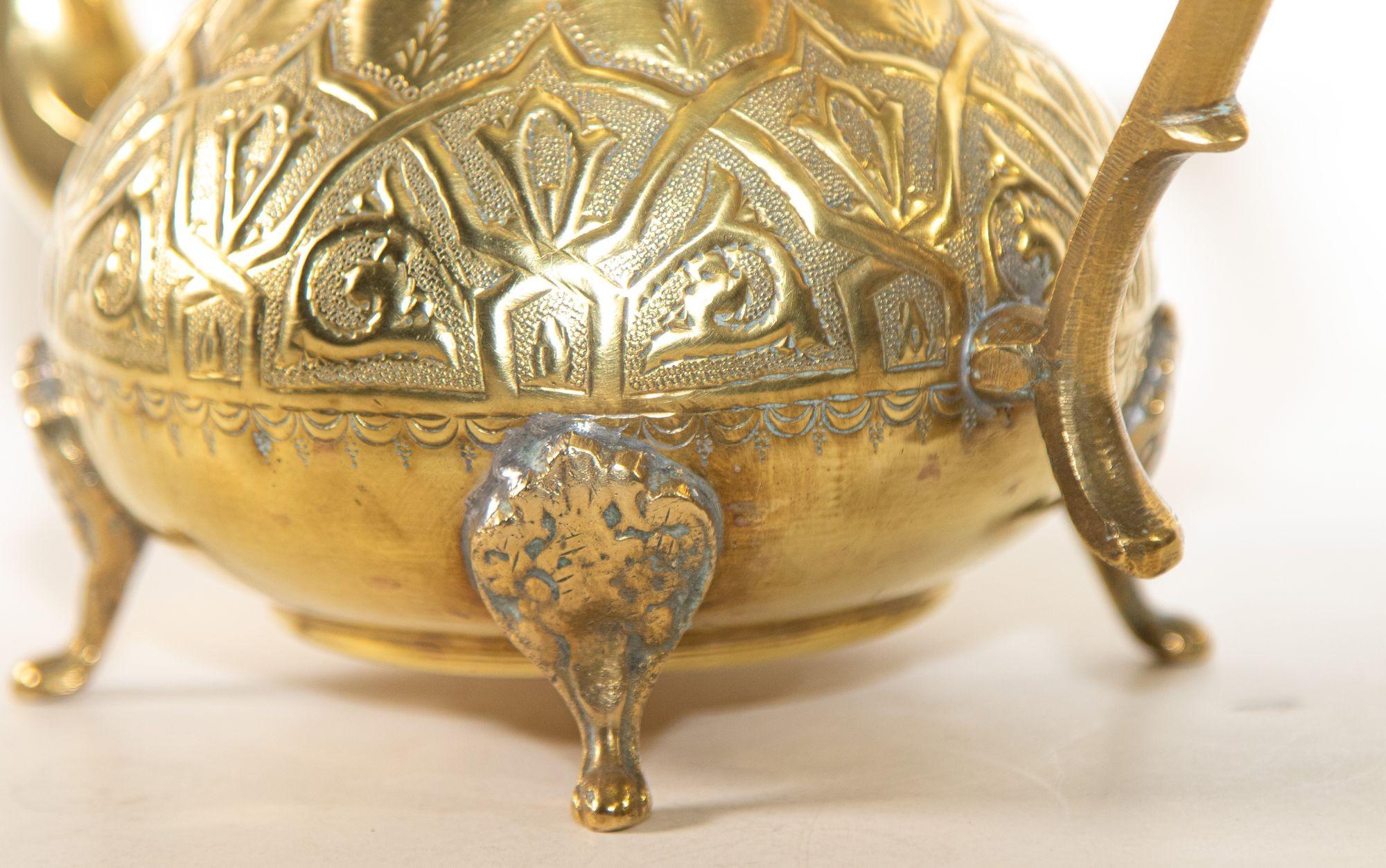 Vintage Moroccan Brass Tea Pot Kettle 2