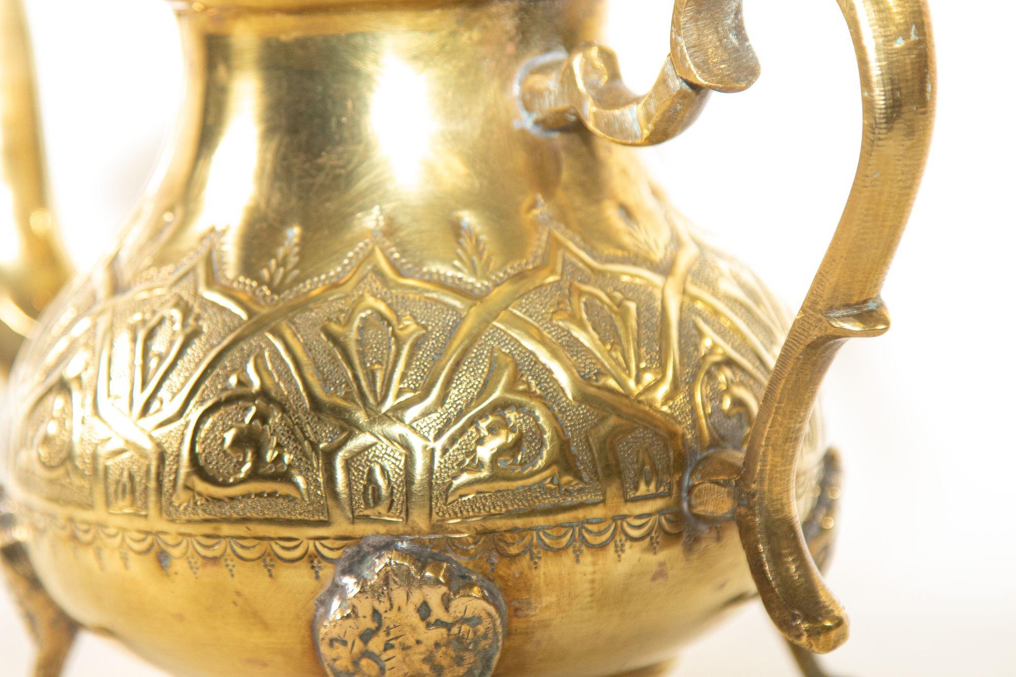 Vintage Moroccan Brass Tea Pot Kettle 3