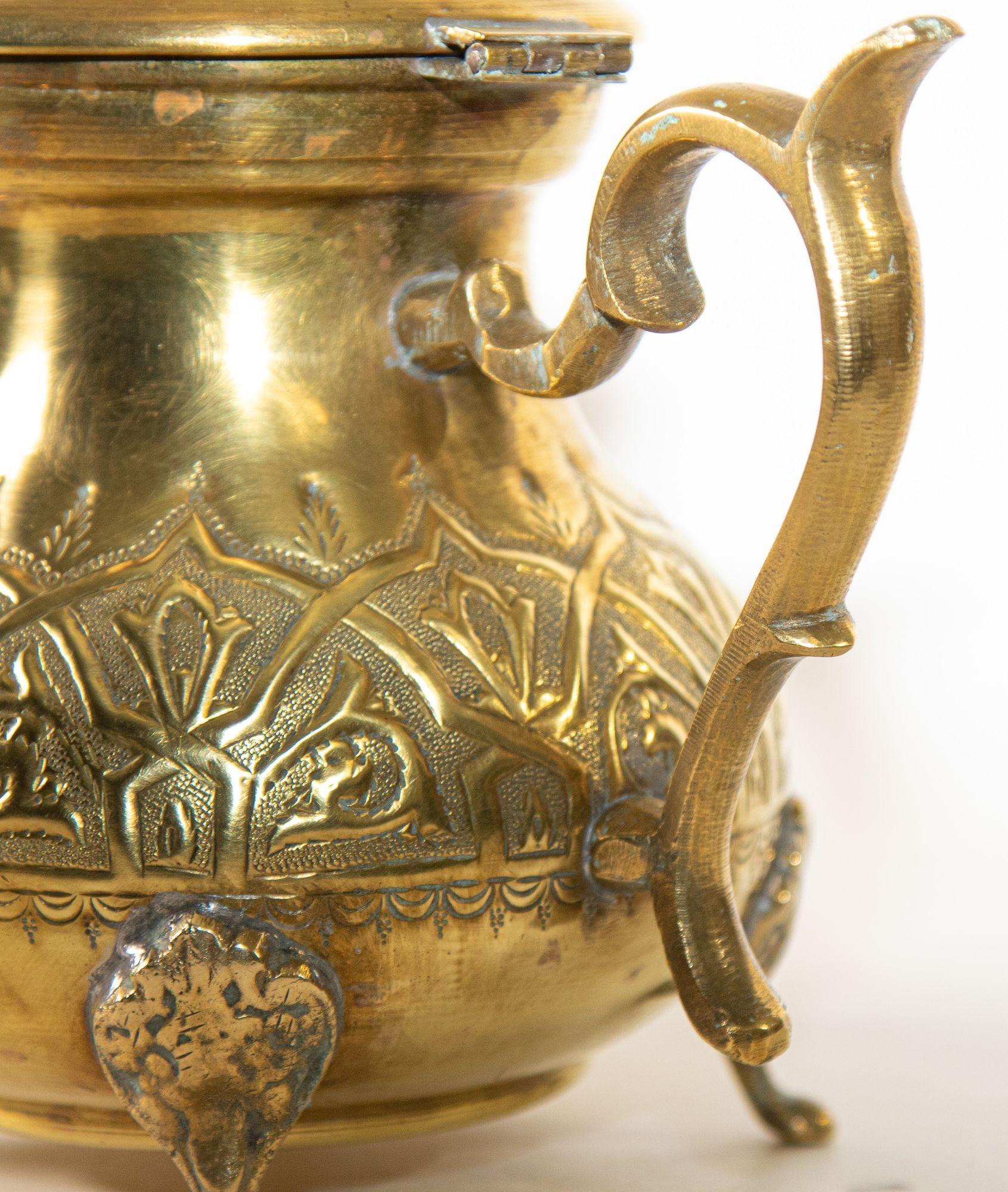 Vintage Moroccan Brass Tea Pot Kettle 4