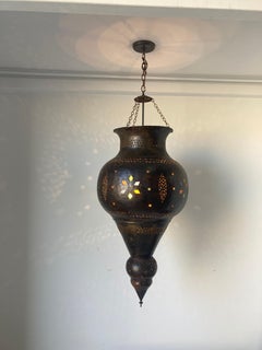 Vintage Moroccan Bronze Moorish Chandelier