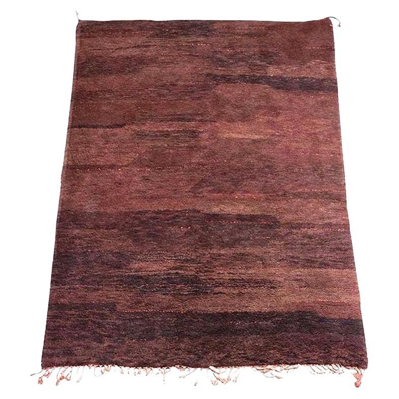 Tapis berbère tribal vintage marocain Brown Plum