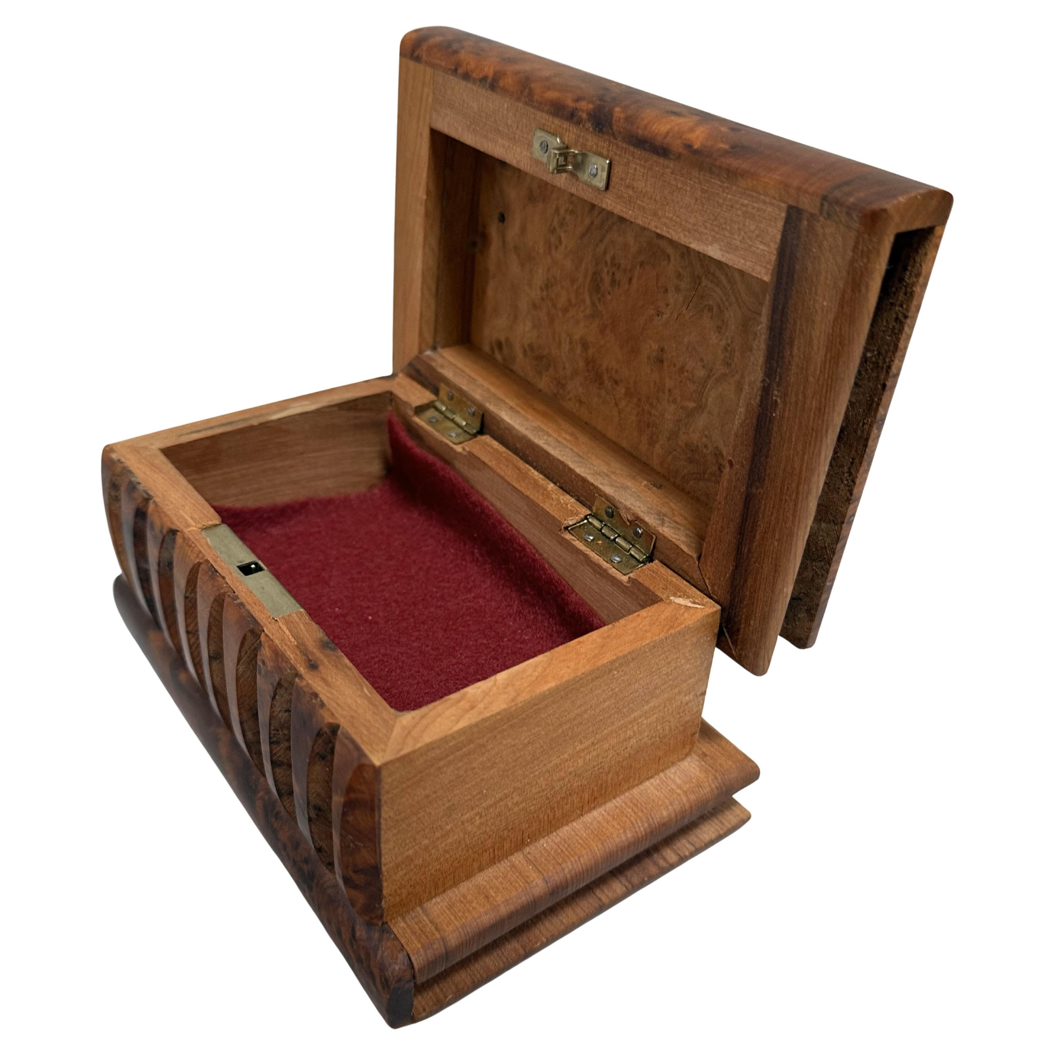 Vintage Moroccan Burlwood Jewelry Box