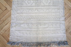 Vintage Moroccan Cactus Silk Rug with Fringe