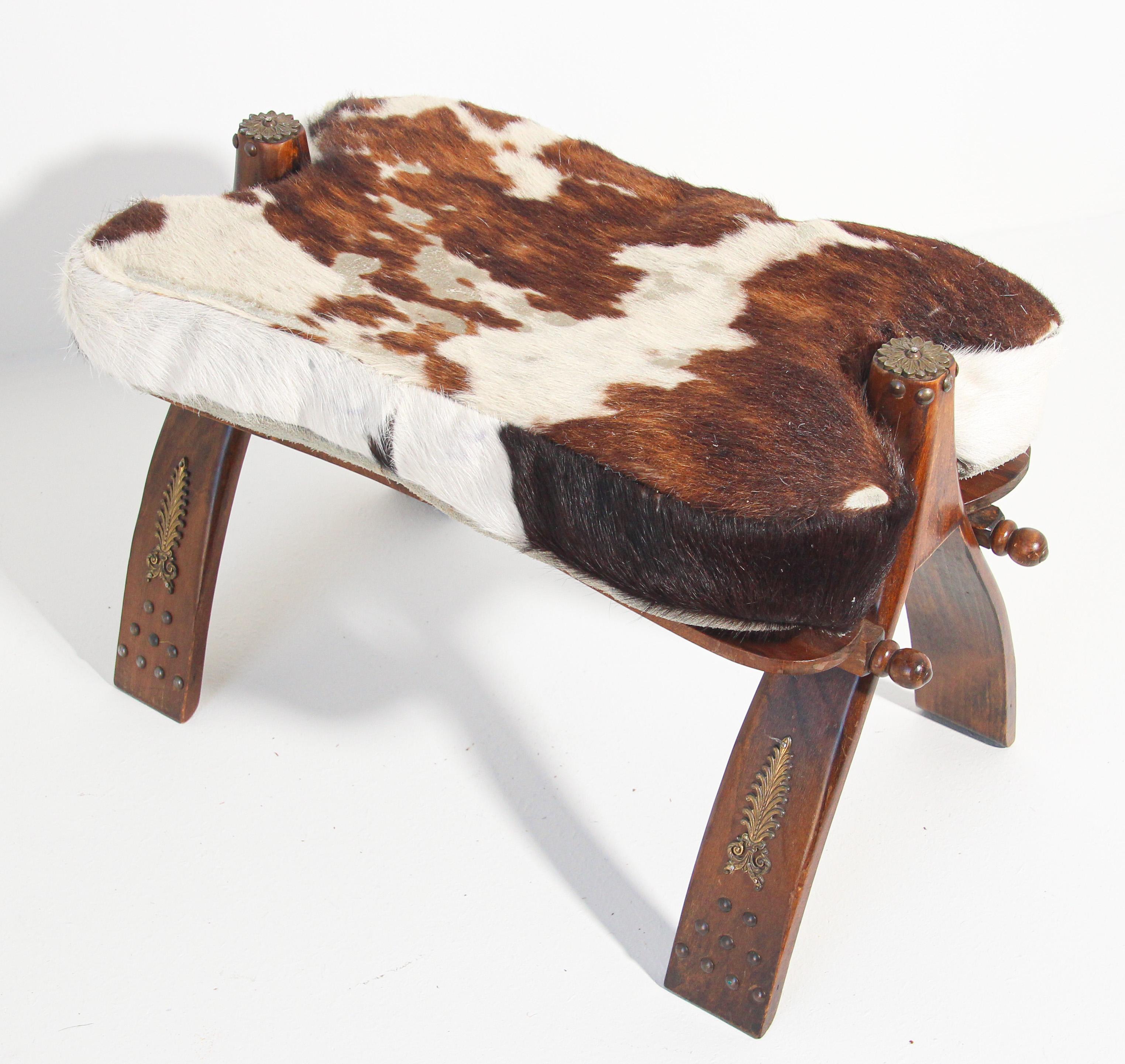 Hand-Crafted Vintage Moroccan Camel Saddle Stool