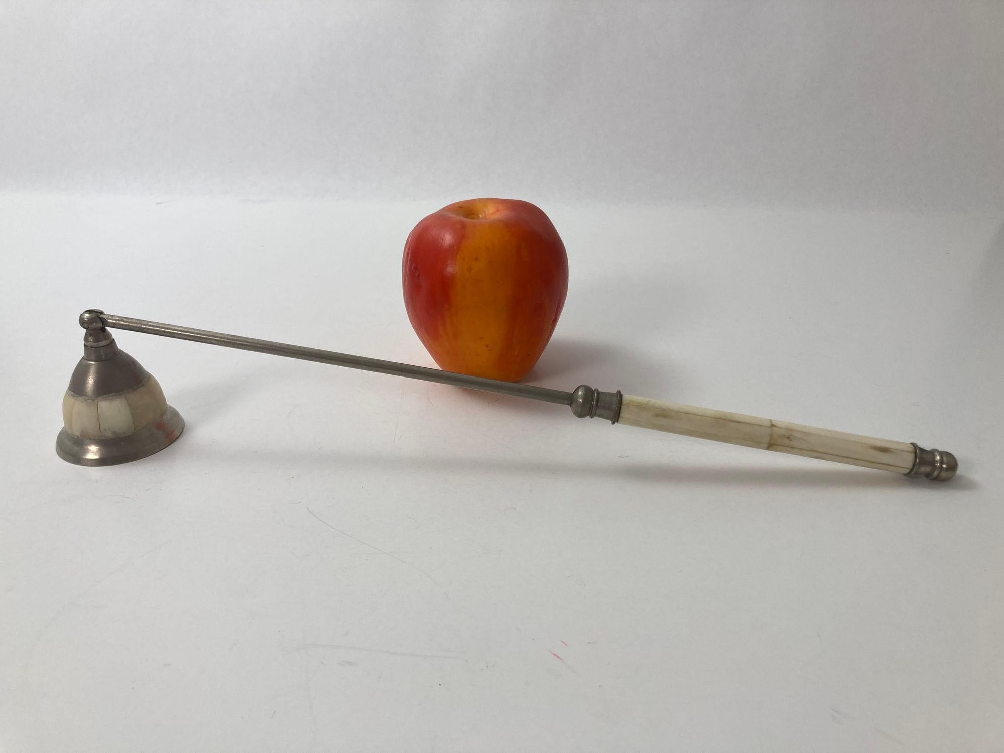 Vintage Moroccan Candle Snuffer with Bone Overlaid Handle and Snuffer 6