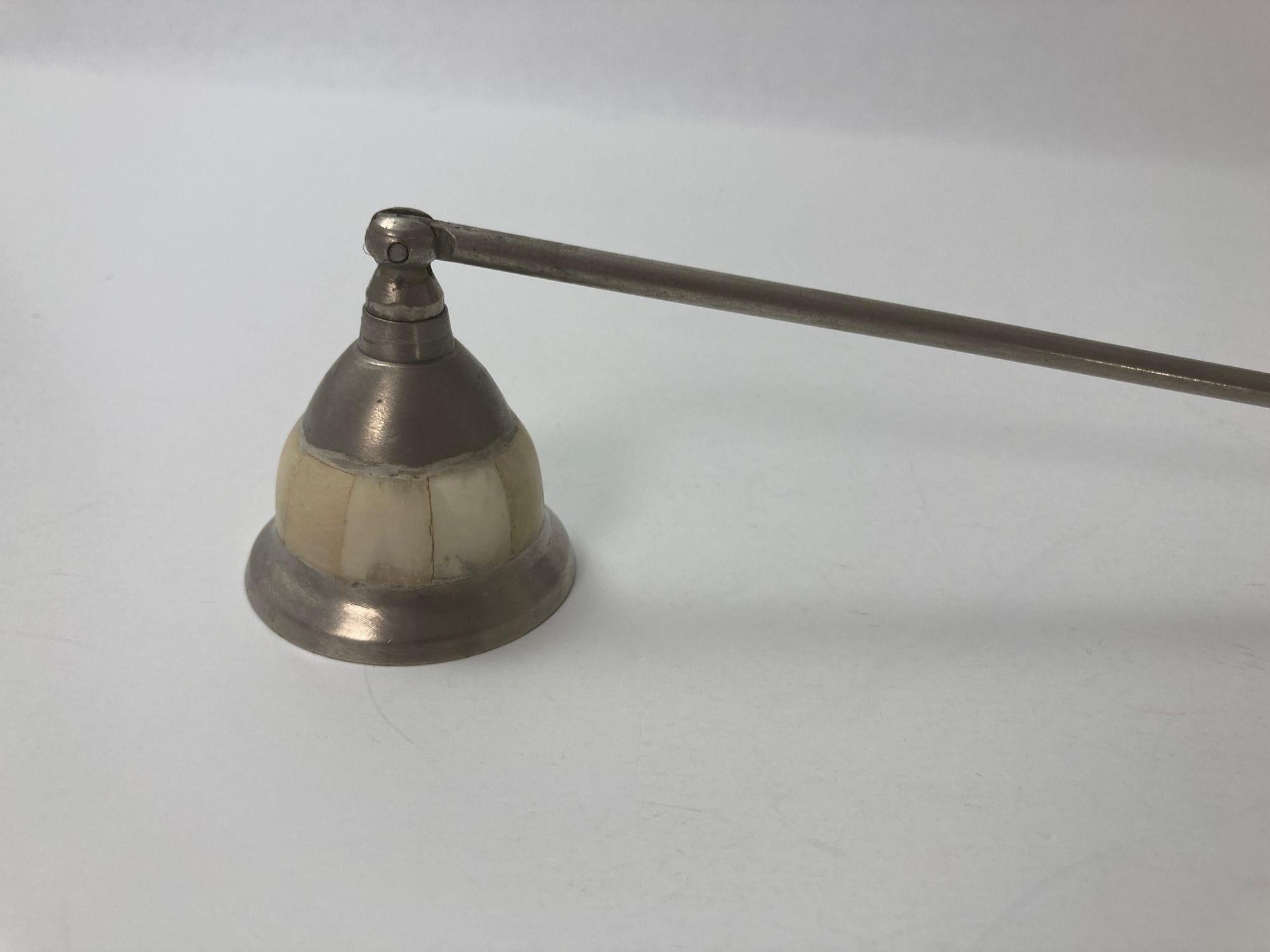 Islamic Vintage Moroccan Candle Snuffer with Bone Overlaid Handle and Snuffer