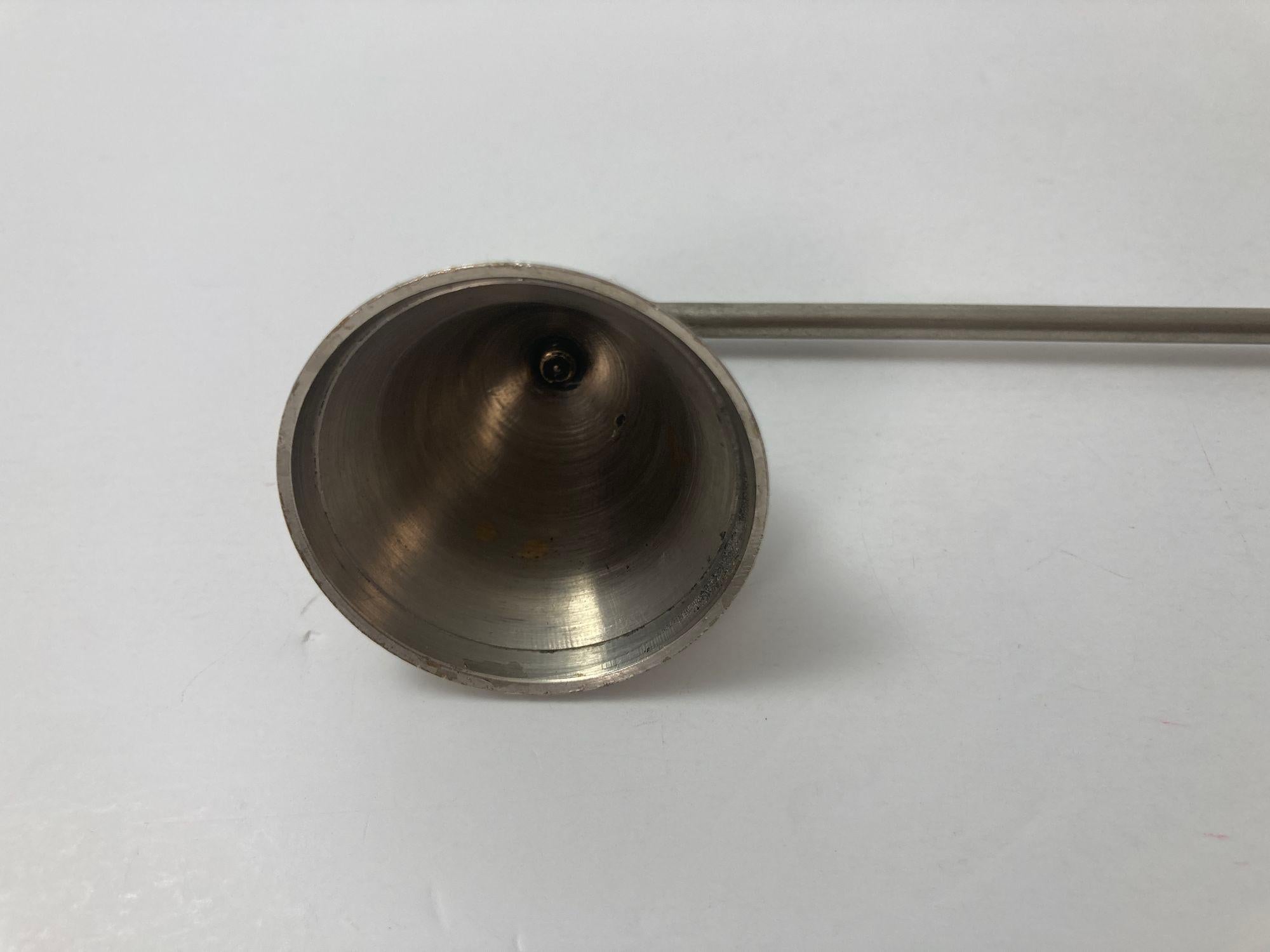 Vintage Moroccan Candle Snuffer with Bone Overlaid Handle and Snuffer In Good Condition In North Hollywood, CA