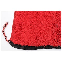 Vintage Hand-Knotted Moroccan Carpet, Red Wool, 350x209 CM, Circa 1950