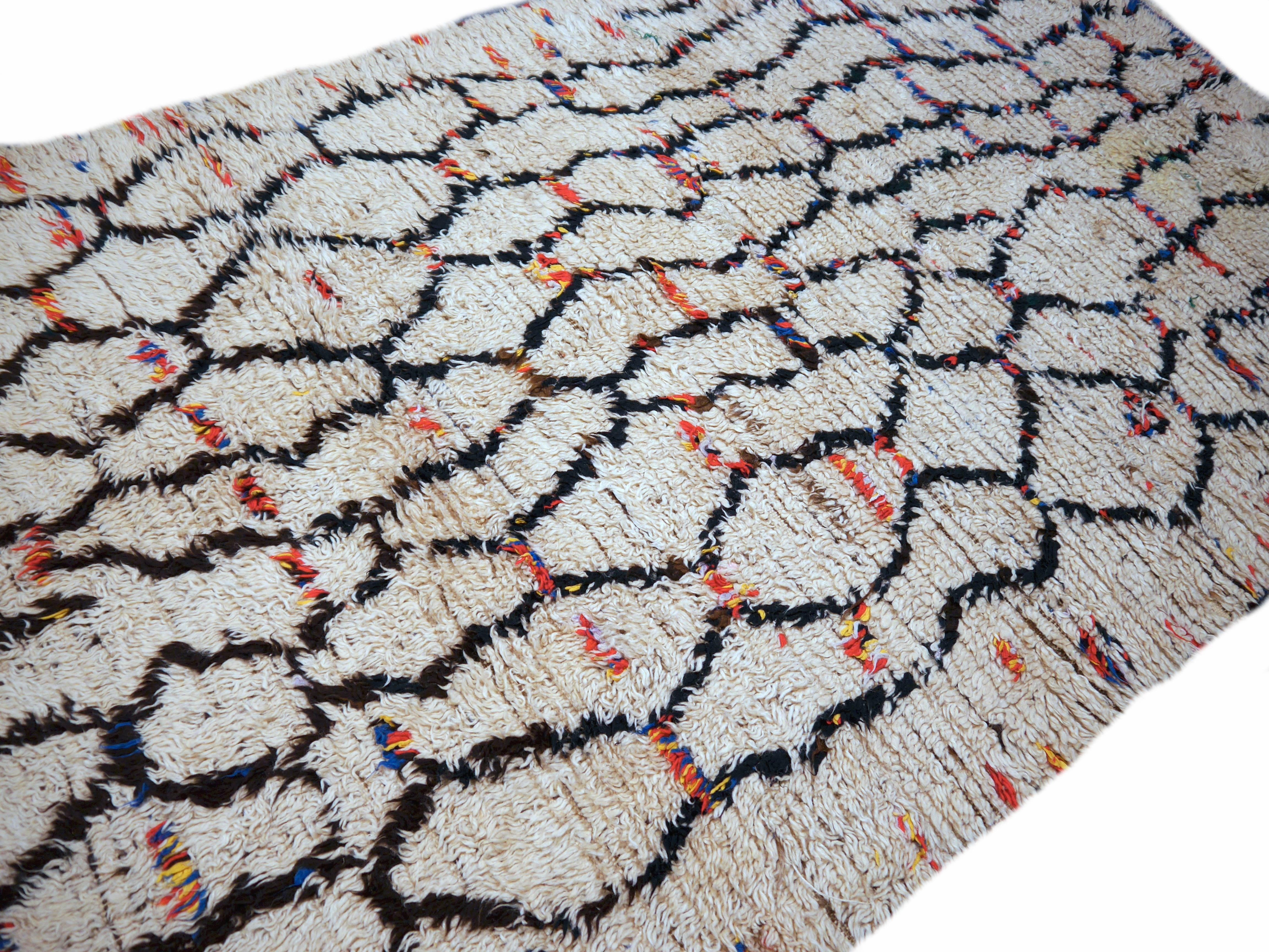 Tribal Vintage Moroccan tribal Azilal carpet For Sale