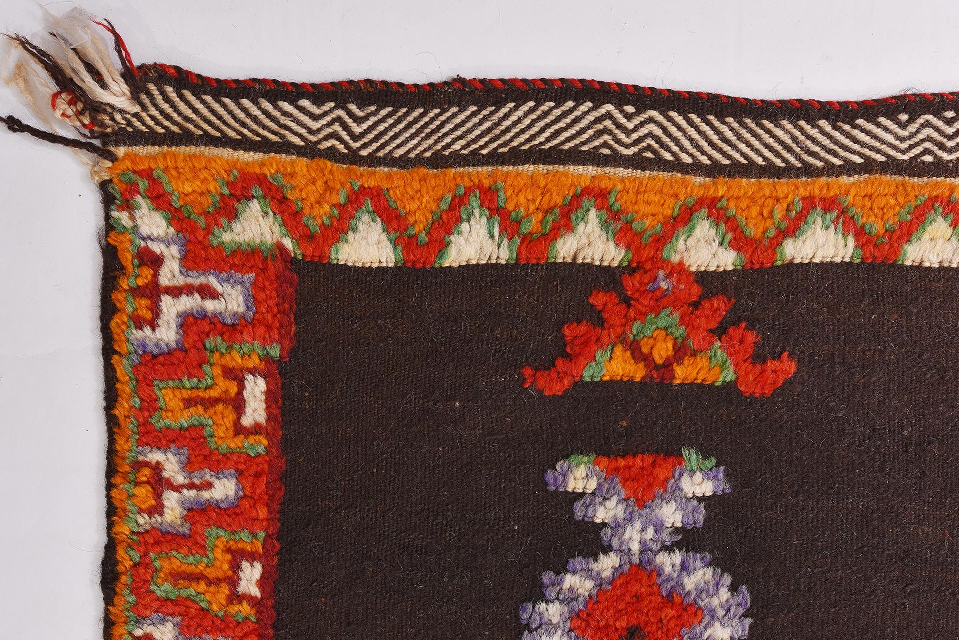 Wool Vintage Moroccan Carpet For Sale