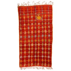 Tapis marocain vintage rouge vif