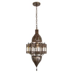 Moroccan Hanging Glass Lantern in Moorish Star Shape